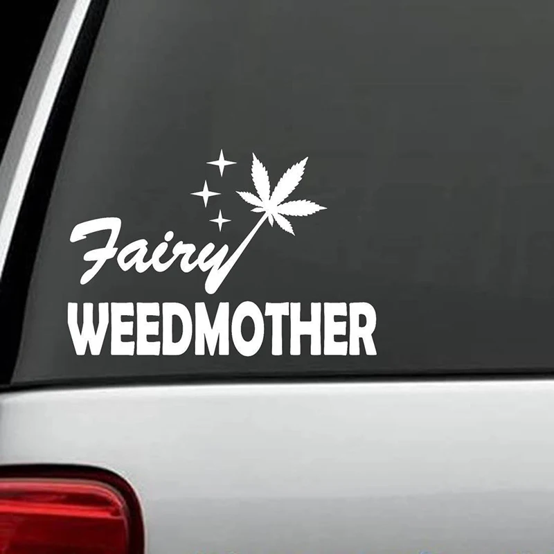 Fairy Weedmother Leaf Decal Sticker Pot Weed Laptop Rear Window Car Sticker