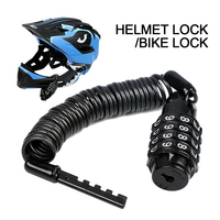 Bike Helmet Lock Telescopic Cable Anti-theft 4 Digit Password Combination Bicycle Cable Lock For Cycling Motorcycle Helmet Lock