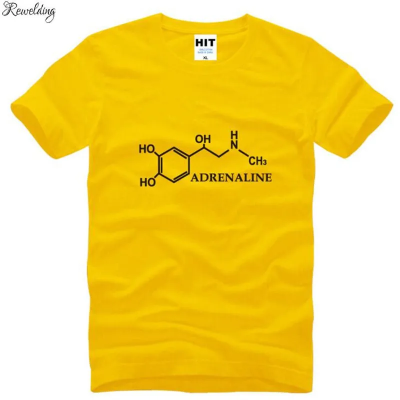 The Big Bang Theory Sheldon Adrenaline Molecule Printed T Shirts Men Summer Style Short Sleeve O-Neck Cotton Men's T-Shirt S-3XL