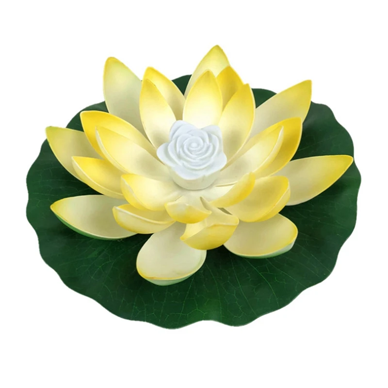 LED Floating Lotus Flower Lamps Decorations On Water Swimming Pool Garden Light Garden Tank Pond Decoration 18cm