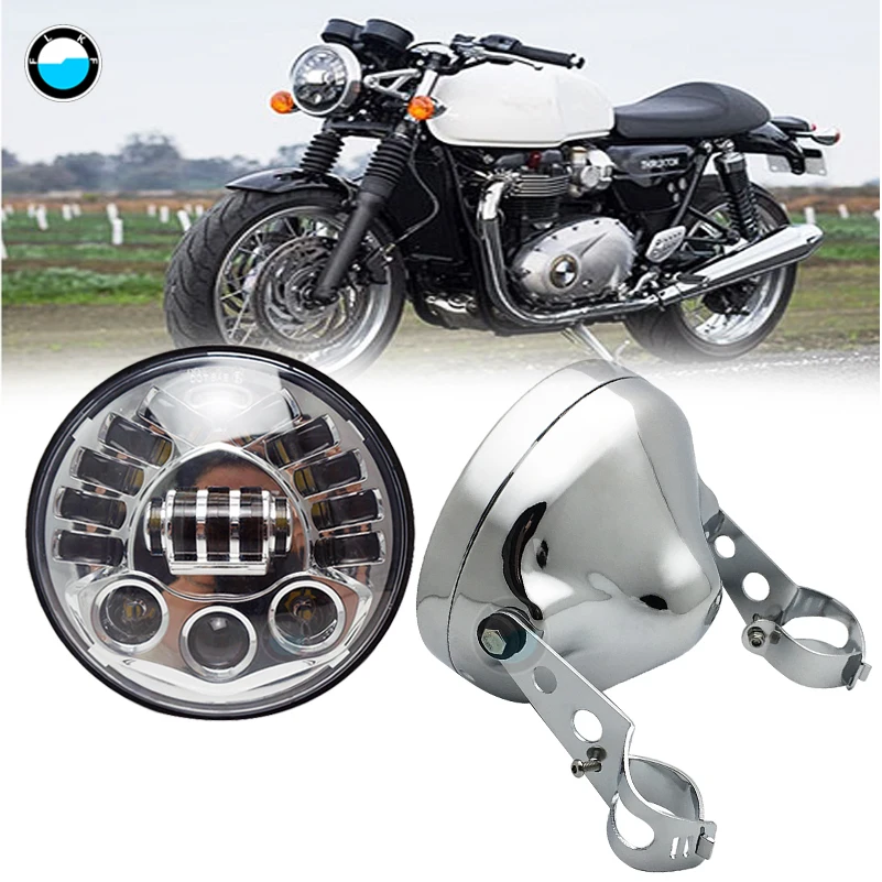 

7-дюймовая светодиодная передняя фара 70 Вт, 7-дюймовая Светодиодная лампа ближнего/дальнего света с Янтарной левой и правой сигной для мотоциклетного проектора