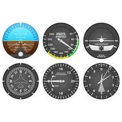 Set Of 6 Aircraft Instrument Coasters Modern Flight Instruments Cocktail Coaster Set Navigator Home Bar Decor Aviator Pilot Gift