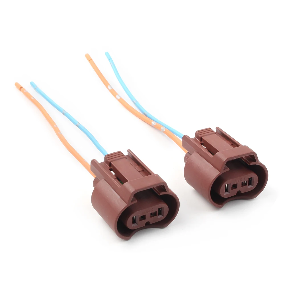 2Pcs Wire Pigtail Female U 9006 HB4 Two Harness Fog Light Socket Connector Lamp Bulb