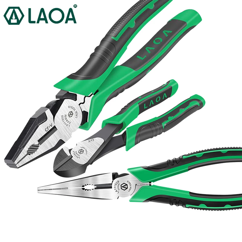 LAOA 9inch Industrial Cutting Pliers Save Effort Diagonal Pliers Electrician's Long Nose Pliers