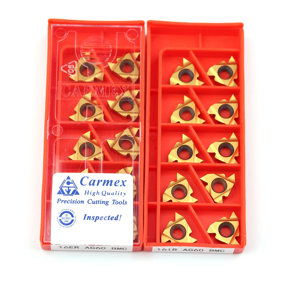 100% Original Carmex 16ER A55 G55 A60 G60 AG55 AG60 BMCคาร์ไบด์แทรกสำหรับหมุนเครื่องมือเครื่องกลึงCNCเครื่องมือด้ายturning Insert