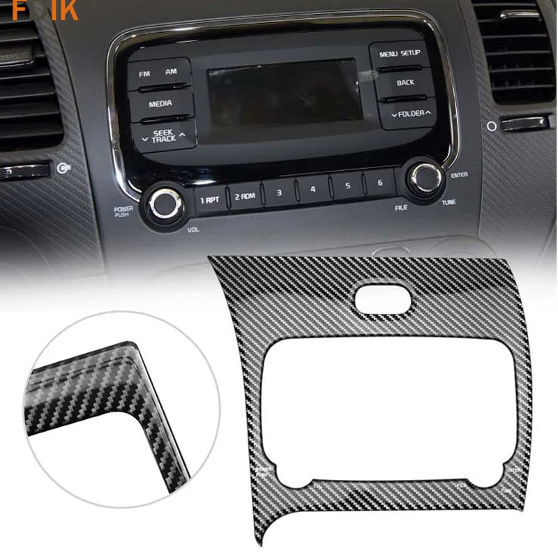 Inner Real Carbon Fiber Center Console Frame Panel Cover Molding Trim Decor Accessories for Kia K3 2012 2013 2014 2015 2016 2017