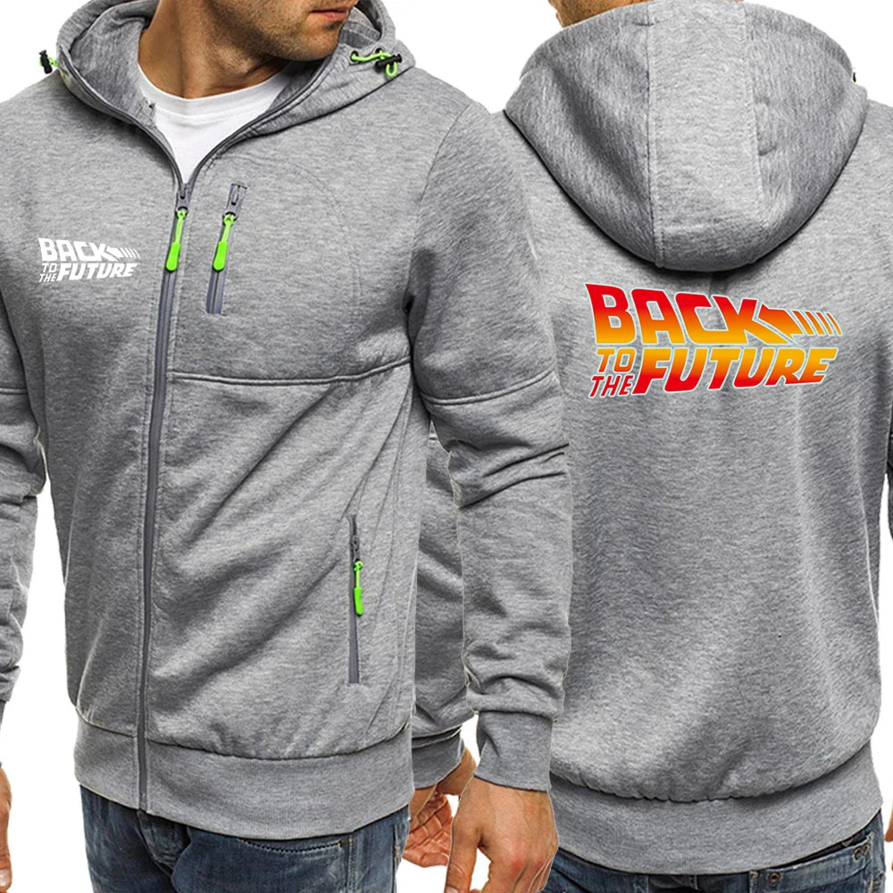 Back To The Future Zipper Hoodie Sweatshirt Male Fashion Casual Jacket Men Hot Sale Hoodies Loose Oversized Tops Sportswear Coat