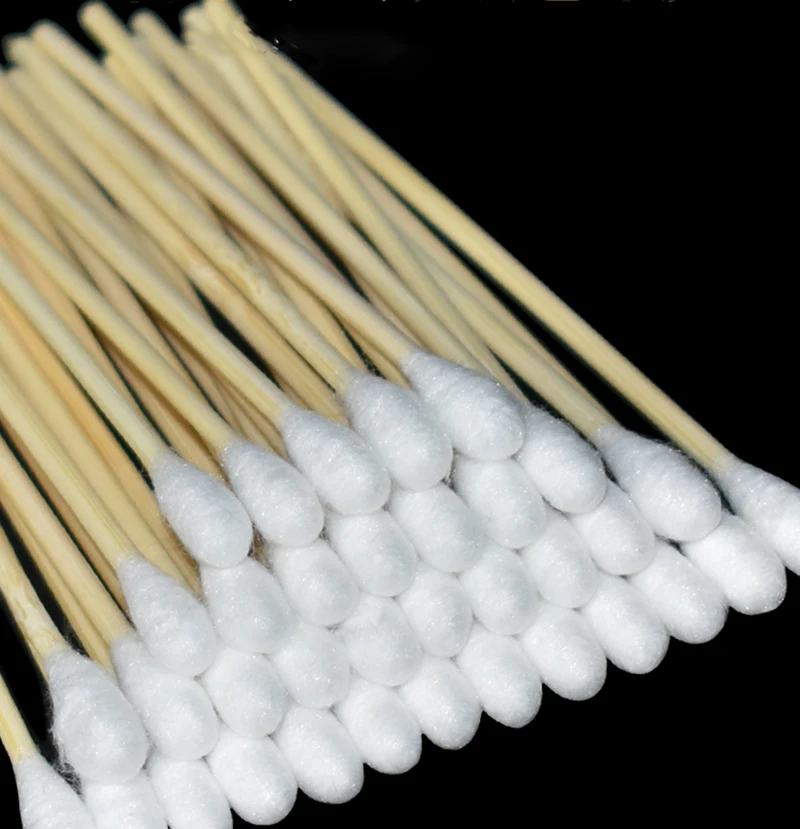 300pcs/packMedical cotton swab disposable Sterile cotton stick Home disinfection emergency Wooden applicators Cotton buds Q-tip