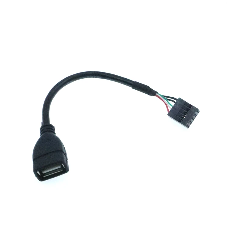 Motherboard Internal USB2.0 Female Ke 9-Pin Female Adapter Case Built-In Cable DuPont 2.54 untuk Kabel Desktop Komputer