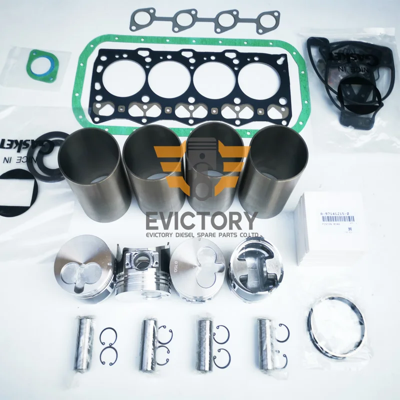 

For excavator ISUZU 4LE1 overhaul gasket kit engine bearing valve piston liner kit