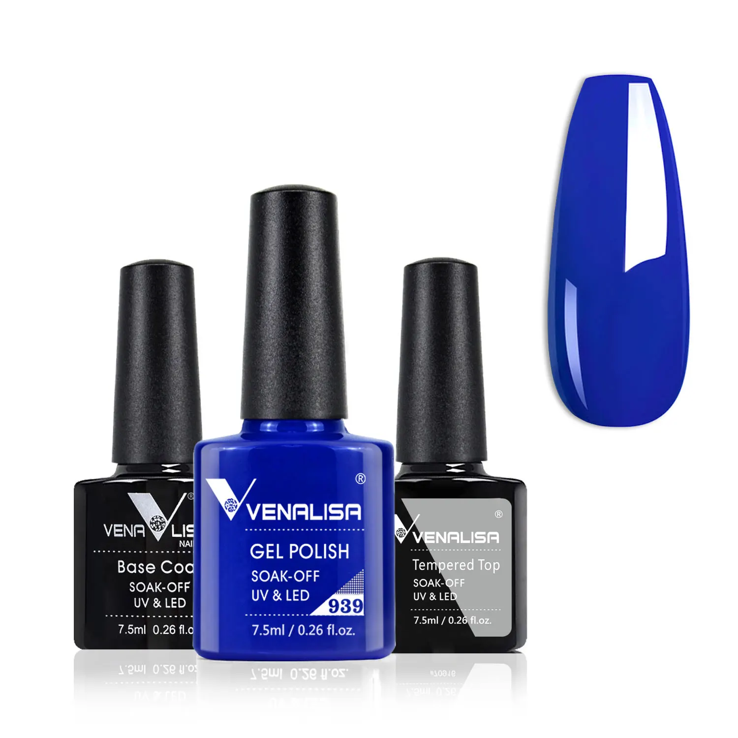 3ชิ้น/เซ็ต Venalisa 7.5Ml เจลสีเล็บฐาน Tempered Top Soak Off เจล UV Gel เล็บเจลเล็บเล็บเล็บ