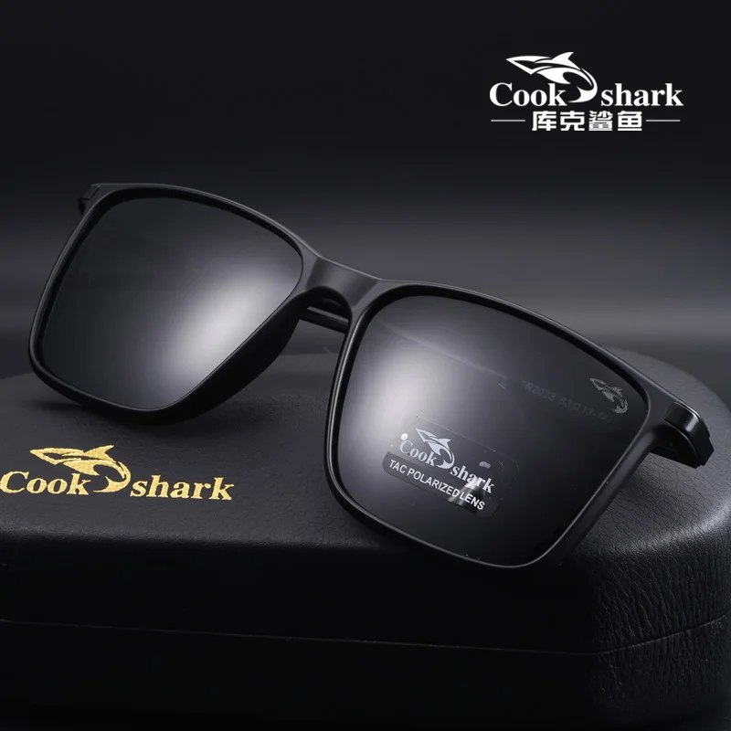 Cook Shark polarized sunglasses men\'s sunglasses women\'s UV protection driving special color-changing glasses trend personality