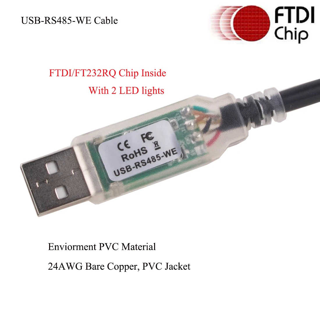 FTDI USB RS485 USB-RS485-WE Serial Converter อะแดปเตอร์การสื่อสาร Modbus สาย