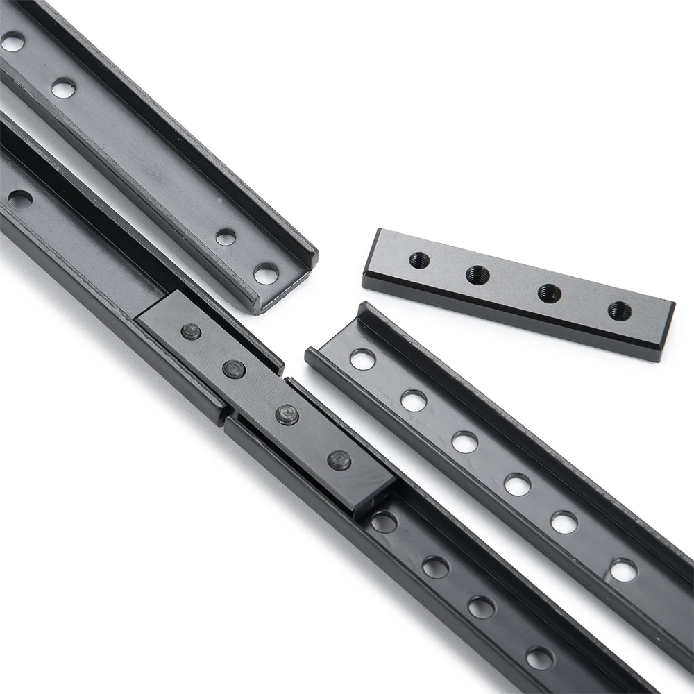 YEAHRUN Black Steel 6x6 Chassis Frame Rails For Axial SCX10 90046 90047 1/10 RC Crawler Car Parts