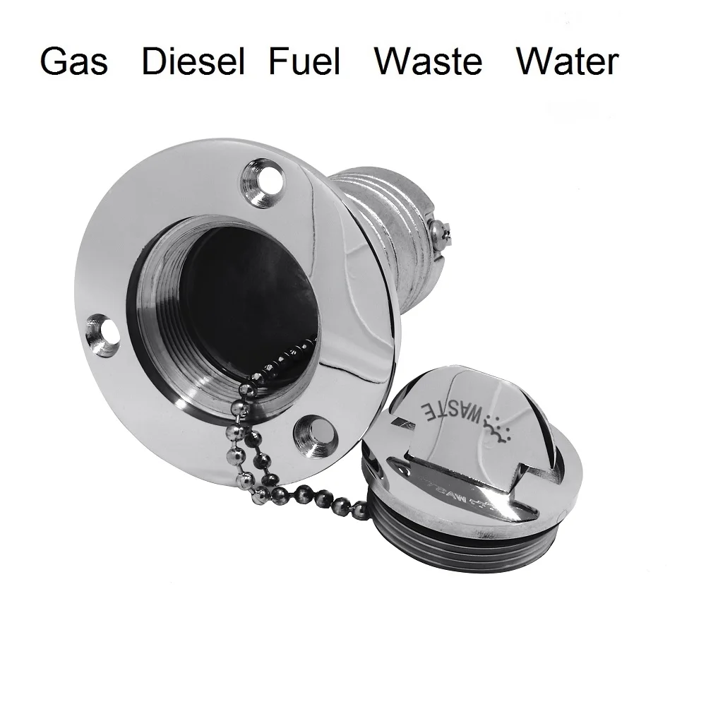 

1PCS Deck Fill Filler 316 Stainless Steel Boat Marine Water Waste Diesel Fuel Gas 38mm Mirror Polish Boat Fuel Filler