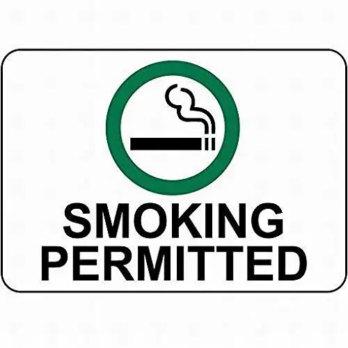 

Smoking Permitted W Symbol Sign 8x12 Street Parking Warning Tin Sign Decor