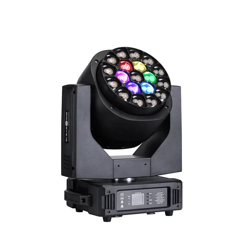 4 pz/pacco 19x15w occhio di ape luce commovente barra luminosa a Led testa mobile Dmx 512 controllo testamobile Zoom fascio Spot lavaggio Dj luci da