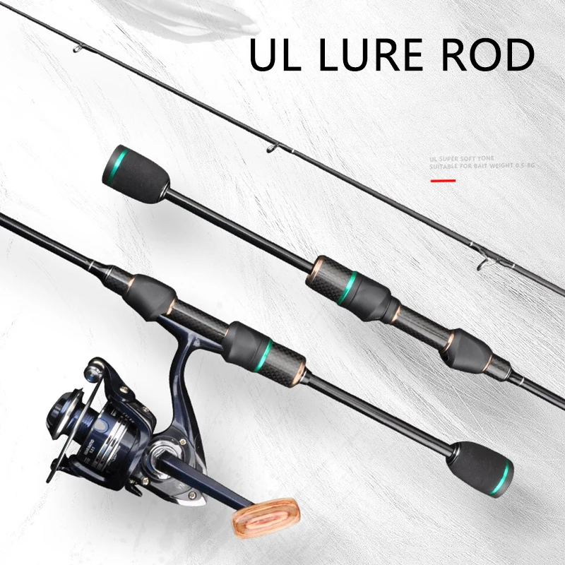 UL Fishing Spinning Rod Ultralight Carbon Fiber Solid Tips Lure Casting Fishing Rods 1.5/1.68/1.8/2.1m Pesca Bait WT 0.5-8g