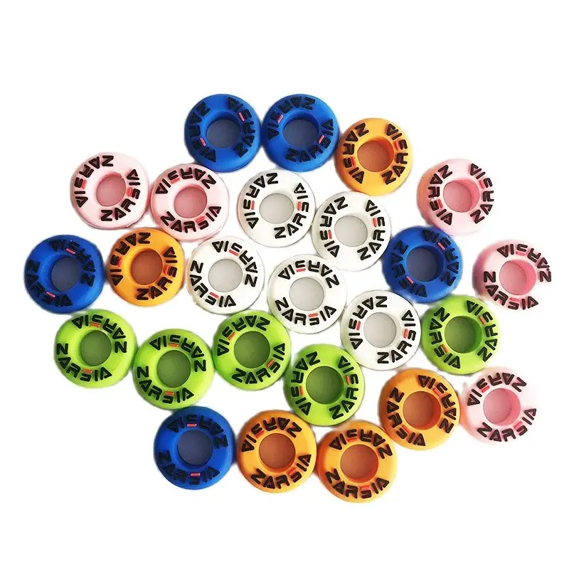 

Wholesales 100pcs ZARSIA New Silicone Tennis Racket Vibration Dampener Shock Absorber Candy color tennis dampers