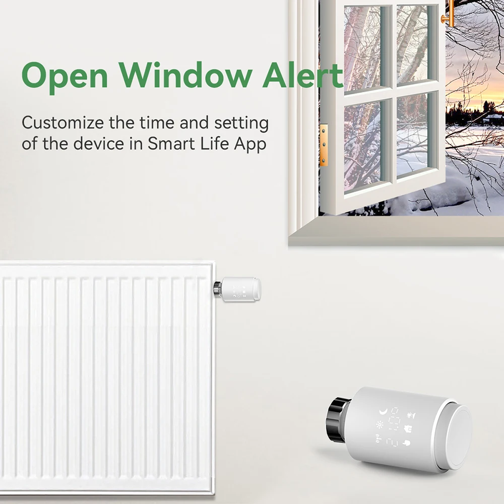 Tuya ZigBee Aktuator Radiator Pintar Katup Radiator Termostatik Dapat Diprogram TRV Mendukung Kontrol Suara Remote Control Alexa WIFI