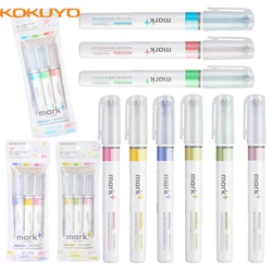 1 Set Japan Kokuyo Limited MARK+ Highlighter Morandi Color Student Mark Double-headed Marker Student Supplies
