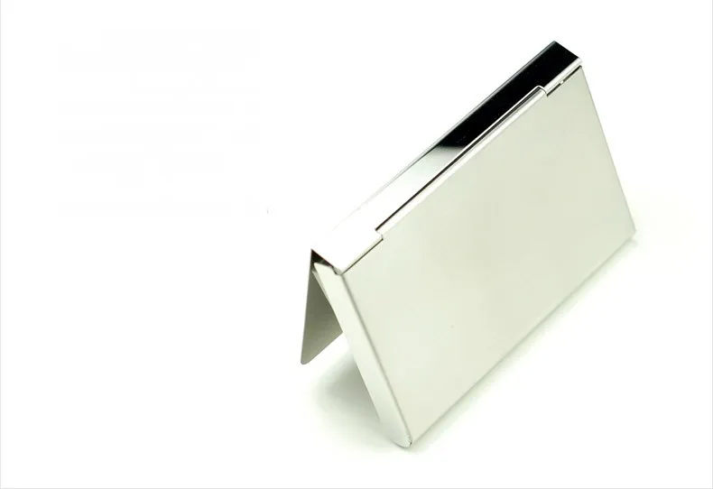Tarjetero de negocios de acero inoxidable para hombre, estuche para tarjetas de identificación, presente