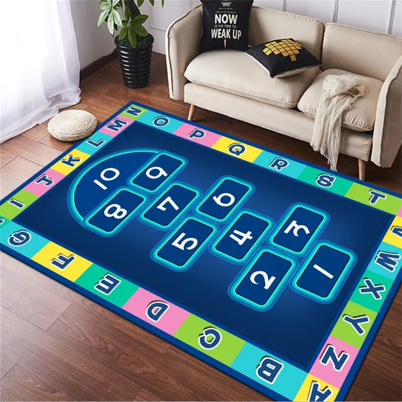 Funny Number Game Shaggy Anti-Skid Floor play Mats 3D Carpet Non-slip rug Dining Living Room Soft Kids Bedroom Mat Carpet