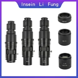 Monocular Video Microscope Zoom C-Mount Lens 10X-300X Magnifier Continuous Zoom Full Focus for Industrial Camera HDMI VGA USB