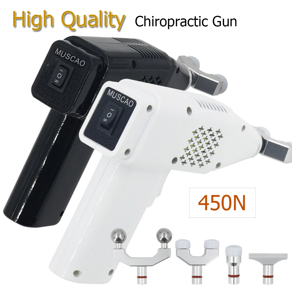 

Electric Chiropractic Adjusting Tool Spine Massage Corrector 4 Heads 3 Levels Lumbar/Cervical Therapy Home Use Chiropractic Gun