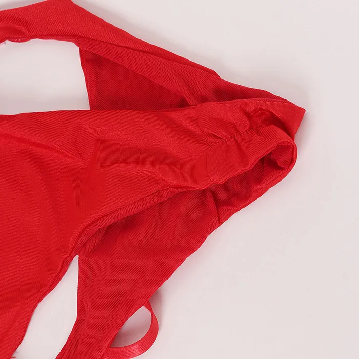 عميق الخامس الرقبة بيكيني ملابس السباحة النسائية الرسن ثوب السباحة 2021 Monokini سلسلة مثير ملابس السباحة قطعة واحدة عالية قطع ملابس السباحة #5