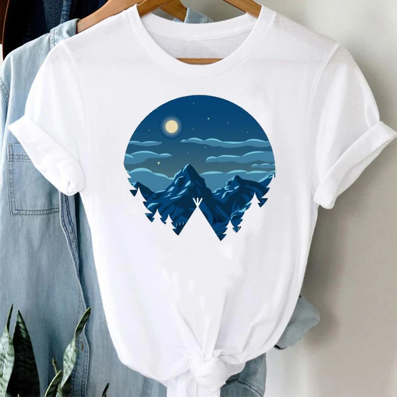 T-shirts Women 90s Star Fashion Short Sleeve Trend Spring Summer Clothes Stylish Tshirt Top Lady Print Girl Tee T-Shirt