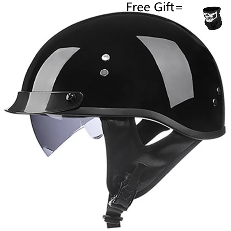 

Voss Half Face Motorcycle Helmet With Internal Controllable Sunglasses Dot Approved Light Weight Chooper Helmet