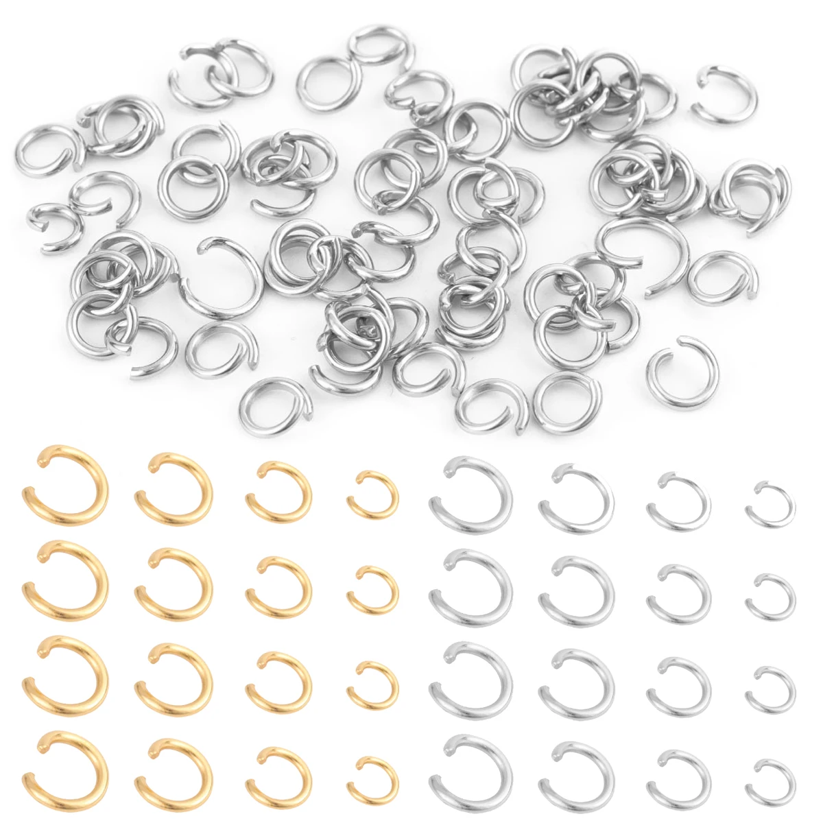 100pcs/lot Stainless Steel Gold Open Jump Rings Split Ring for DIY Bracelets Necklace Earrings Jewelry Making Findings Wholesale