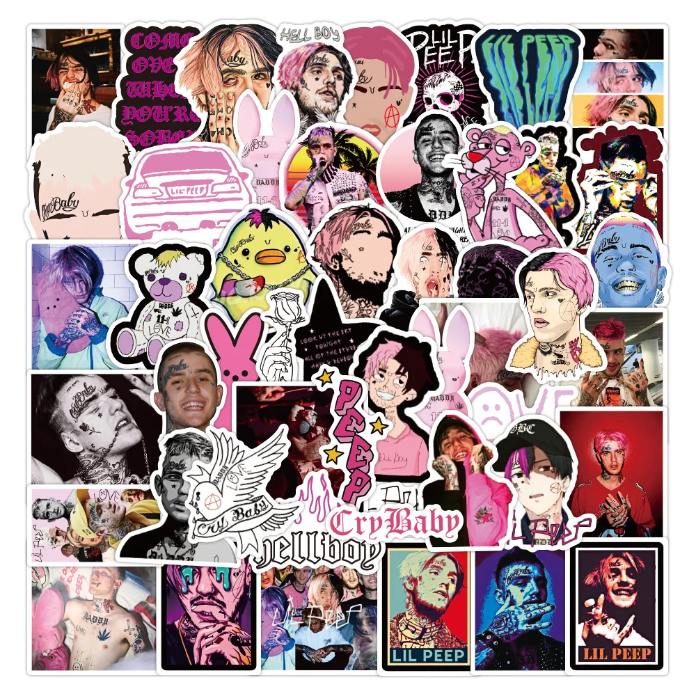 10/50Pcs Singer Lil Peep Rapper Stickers For Laptop Luggage Bike Motorcycle Suitcase Skateboard Phone Decals DIY Gift Graffiti