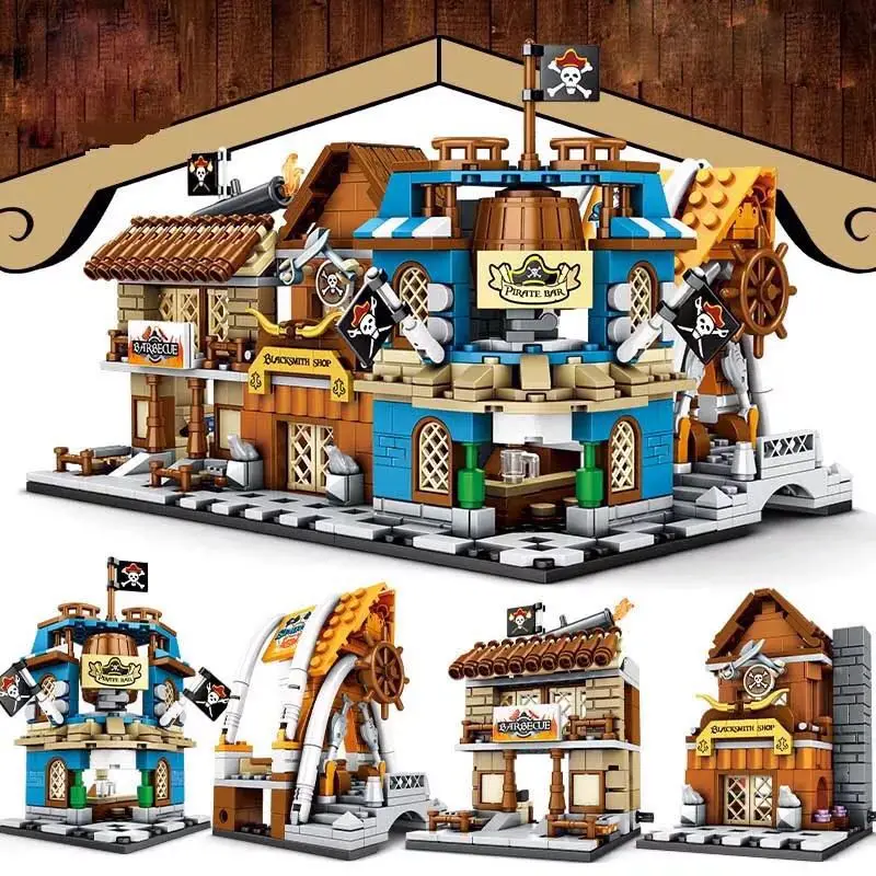 

2020 new luffy Town of the Pirates Street View Building Blocks Model Compatible All brands Bricks Toys for Children SY6803