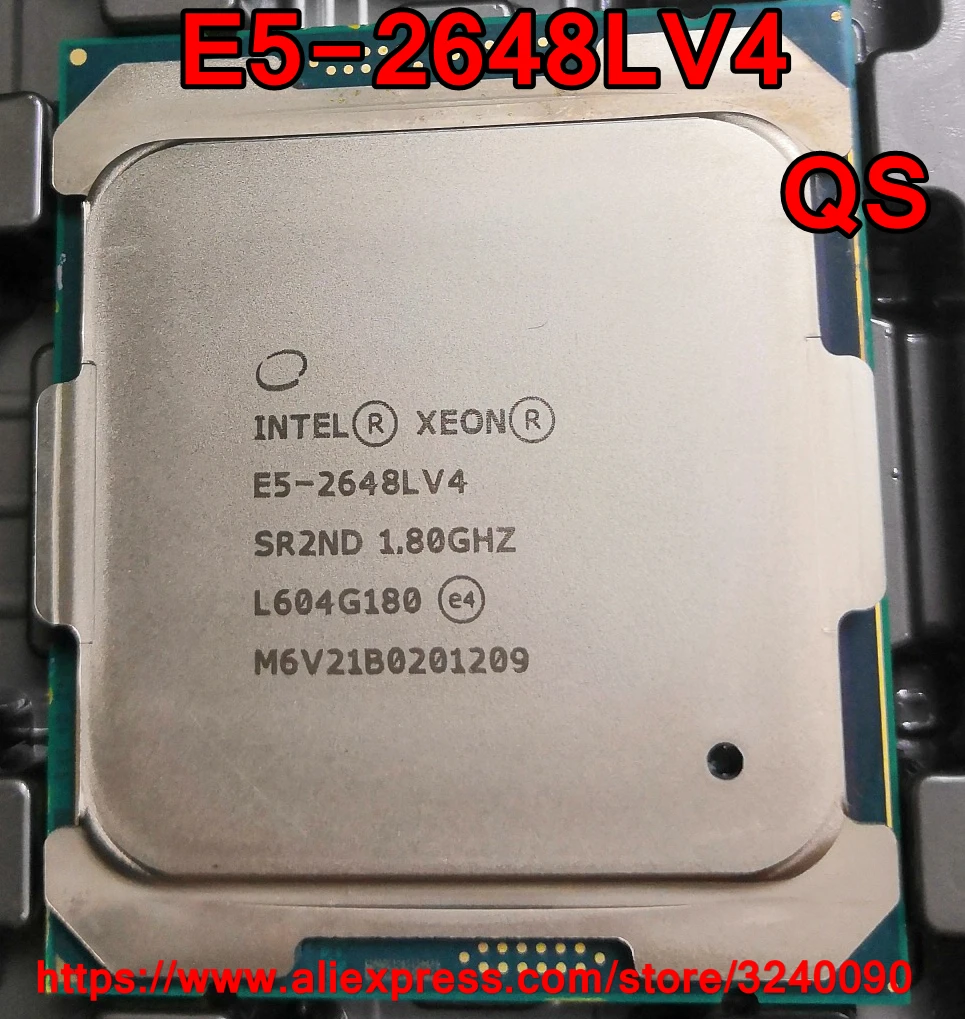 Intel Xeon CPU E5-2648LV4 QS version 1.80GHz 14-Cores 35M LGA2011-3 E5-2648L V4 processor E5 2648LV4 free shipping E5 2648L V4