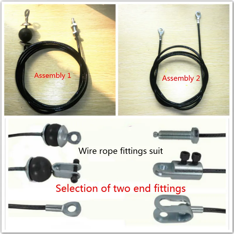 Fitness Equipment Accessories Set, Steel Wire Rope Assembly, 5mm, 6mm Wire and Head Accessories Fit Gym Cable, Gym Cable