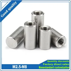 2/5pcs M2.5 M3 M4 M5 M6 M8 304 A2-70 Stainless Steel Parallel Pins With Internal Thread Single Hole Locating Dowel Pin GB120