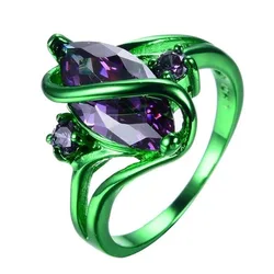 Fashion Personalized Purple Zircon Ring for Men Women Punk Rock Halloween Jewelry Gift Wholesale