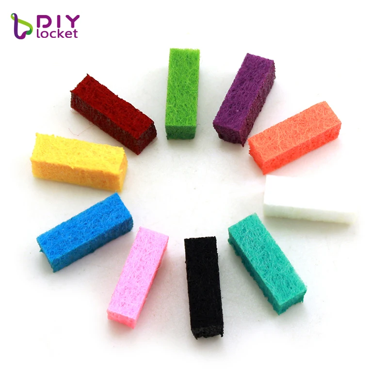 

20pcs/lot Colorful Rectangle Aromatherapy Felt Pads Fit for Essential Oil Diffuser Perfume Locket Floating Locket LSPA07*20