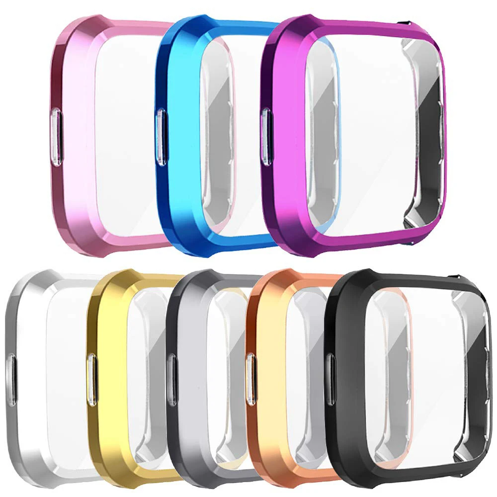 Screen Protector Case for Fitbit Versa 2 All-Around Ultra Slim Soft TPU Watch Cover Protective Bumper Shell Accessories