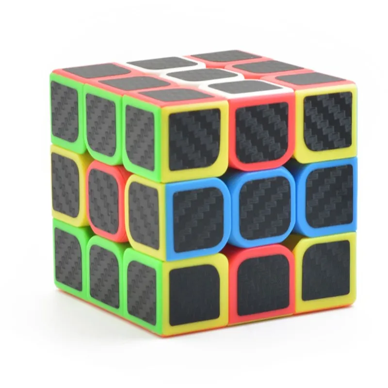 3x3x3 5.7CM Speed Magic Cube Carbon Fiber Fluorescence Color Magic Cubes Educational Anti-pressure Puzzle Toy for Kid Adult