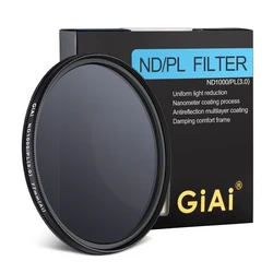 GiAi 2 In 1 ND64 CPL Filter Polarizing Neutral Density Camera Lens 49 52 55 58 62 67 72 77 82 86 mm For Canon Nikon Sony