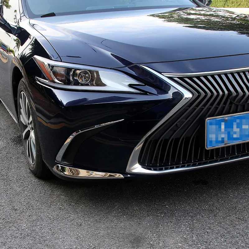 Lexus ES 200 260 300H için 2018 2019 2020 2021 ön tampon köşe koruyucu kapak Trim paslanmaz çelik araba aksesuarları 2 adet