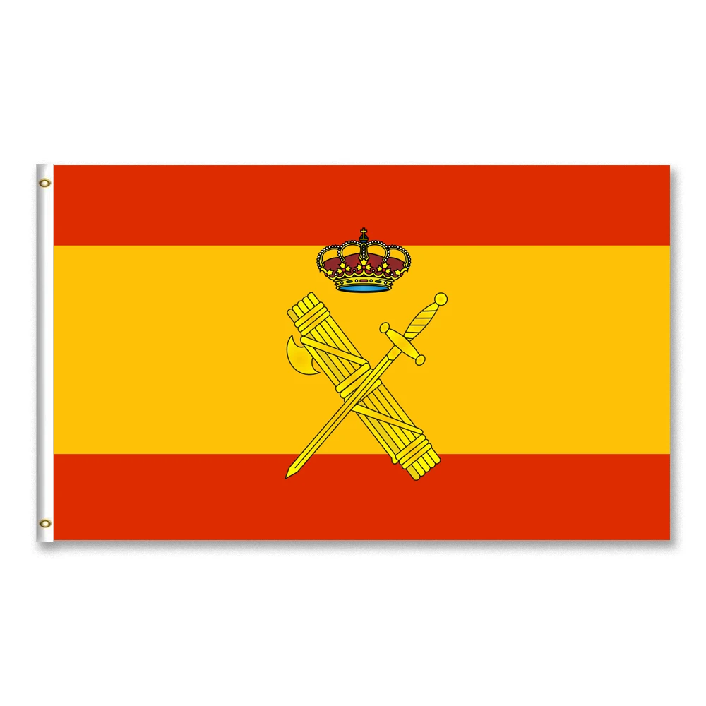 Bandera de España y el escudo de la Guardia Civil 3x5ft 150x90cm Bandera