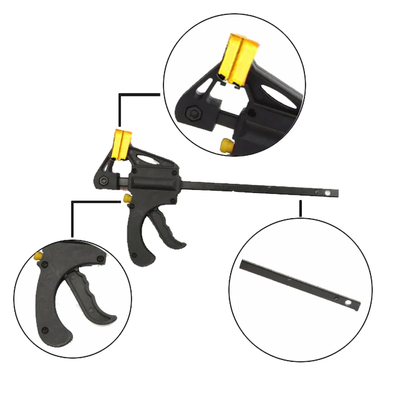 3/4/5pcs 4 inch or 6 inch Woodworking Bar F Clamp Clip Hard Grip Quick Ratchet Release DIY Carpentry Hand Vise Tool 