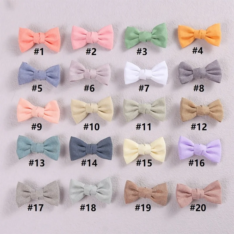 

Baby Bow Hair Clip for Girls Kids Hair Accessories Children Linen Hairpins Infant Solid Barrettes Newborn Photo Props Wholesale