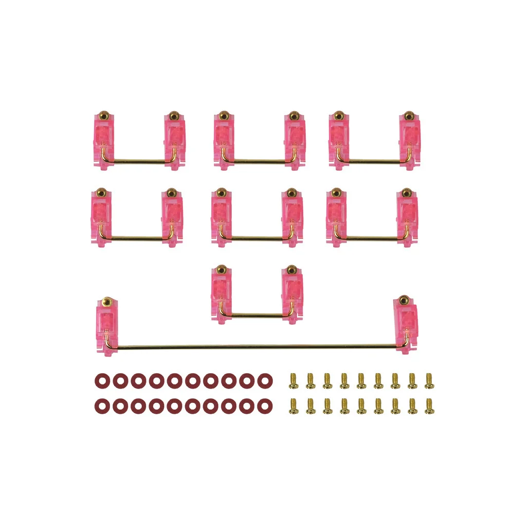 Colorful Transparent Gold-plated Screw PCB Satellite Shaft Axis 2U 6.25U Cherry Stabilizers For 98% Mechanical Keyboard