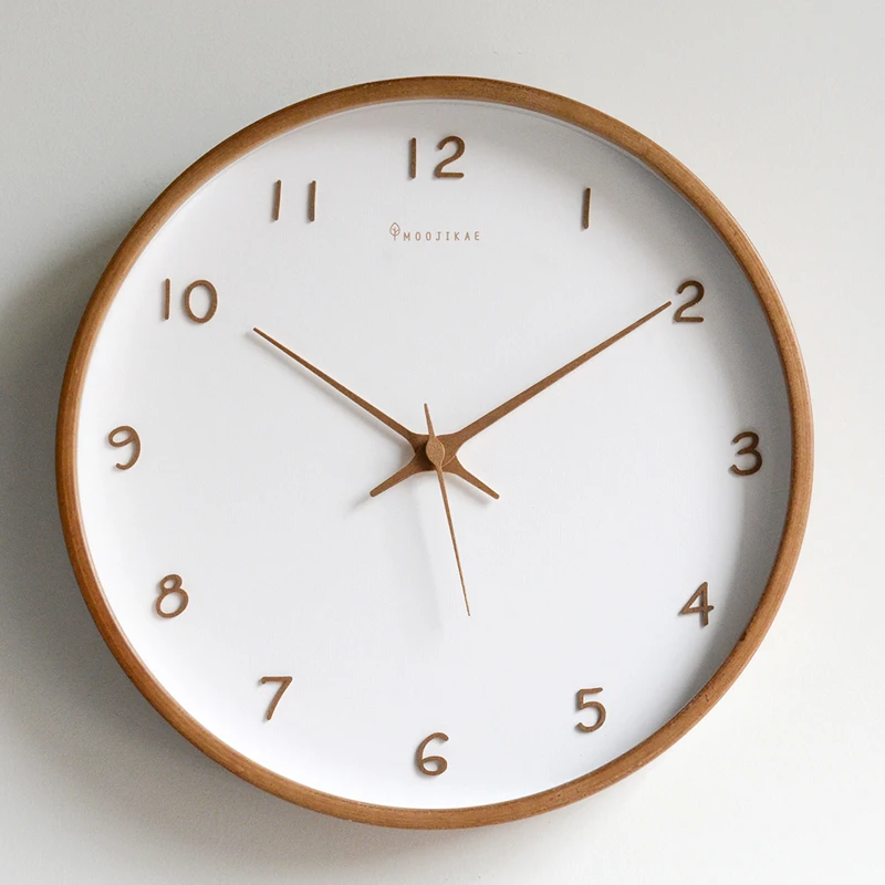 

Nordic Light Luxury Mute Living Room Wall Clock Wood Simple Modern Fashion Personality Creativity Horloge Murale Wall Watches