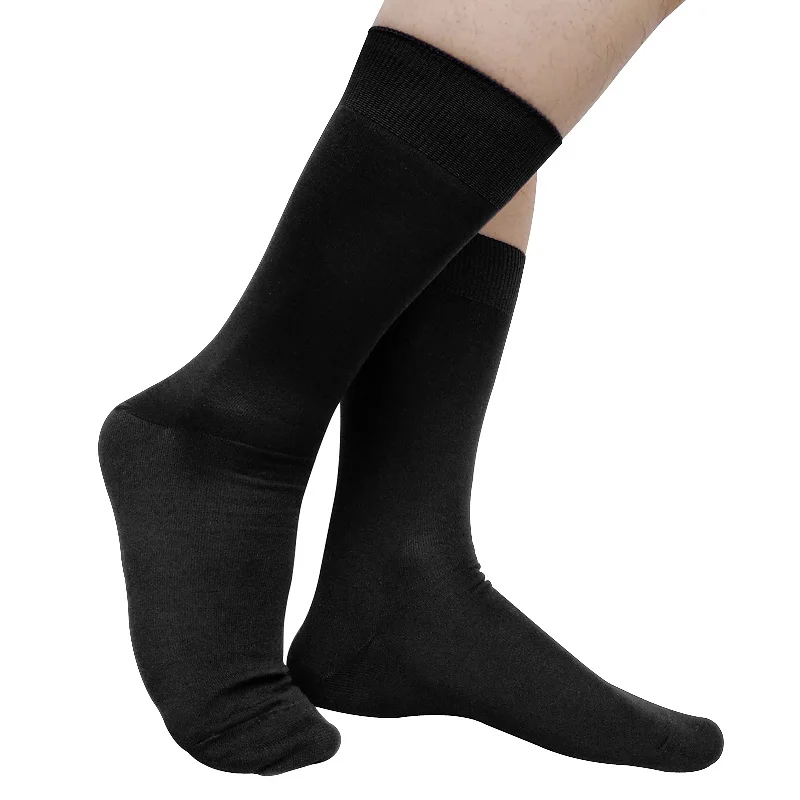 Schwarze, solide Herren-Kleidersocken aus hochwertiger Baumwolle, weiche, formelle Business-Anzugsocken, sexy Socken für Hochzeitsgeschenk